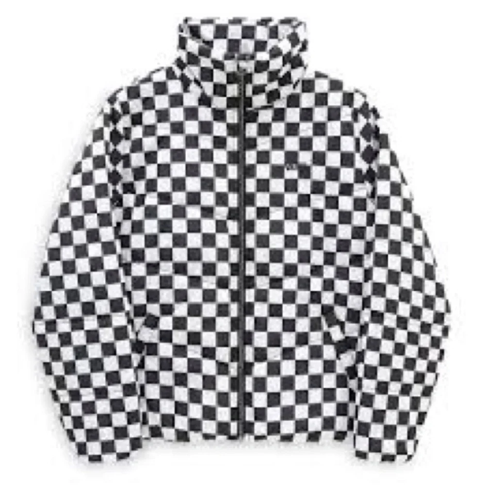 NWOT Vans Foundry Print MTE Black & White Checkerboard Print Puffer Jacket - Picture 7 of 16